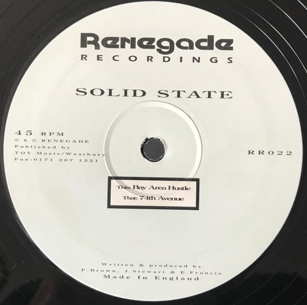 

12-дюймовая пластинка SOLID STATE 74th Avenue Bay Area Hustle RR002 RENEGADE 1999 UK Dance Electronica Б/у