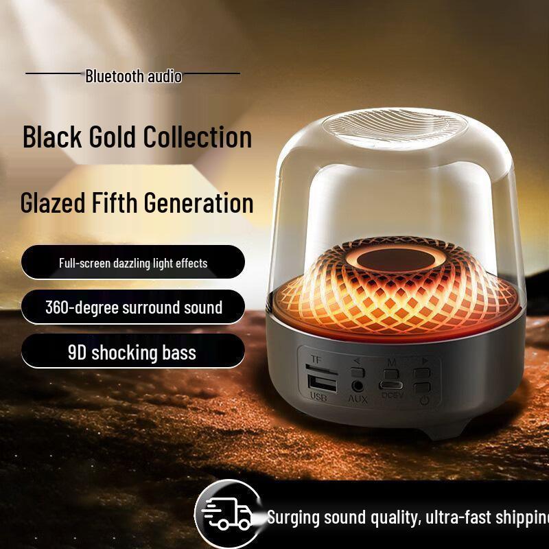 F7 Multi-Functional 5th Gen Bluetooth Speaker: Colorful Glaze, High-Quality Sound, Outdoor/Home Use, Desktop Subwoofer.
