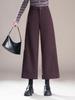 Women's High-Waisted Wool Wide-Leg Pants - Warm, Versatile, Fashionable Straight-Leg, Cropped for Autumn/Winter 2025.