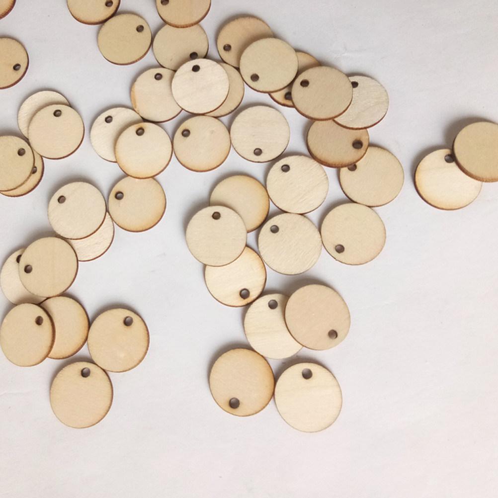 50 Stück Runde Holzscheiben 2 cm DIY Bastelstücke für Scrapbooking Tags Malerei Heimparty Dekoration Verzierungen
