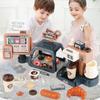Non-Toxic 3 In 1 Coffee Machine Toy Set Kitchen Toys Simulation Food Bread Coffee Cake Pretend Play Shopping Cash Register Toys For Kids