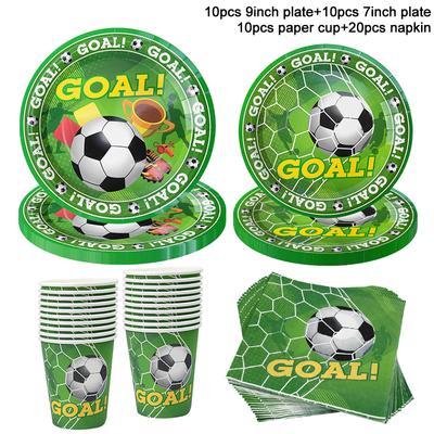 Fußball Fußball Thema Einweg Geschirr Papier Teller Tasse Tischdecke Kinder Jungen Sport Geburtstag Party Dekoration Favors Supplies