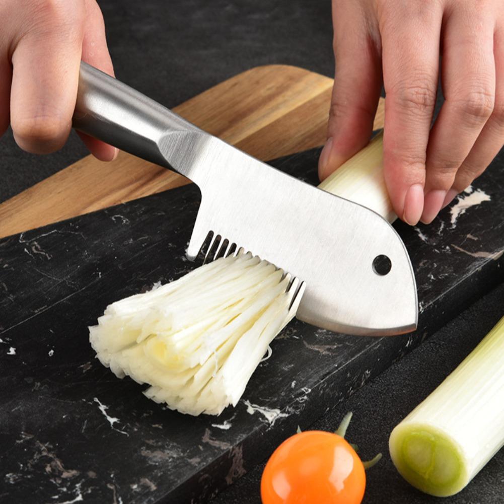 1pcs Stainless Steel Vegetable Scallion Cutter Shredder Kitchen Slicer Garnish Strips 420 Blade Sharp Chopper Utensil Cook Tool