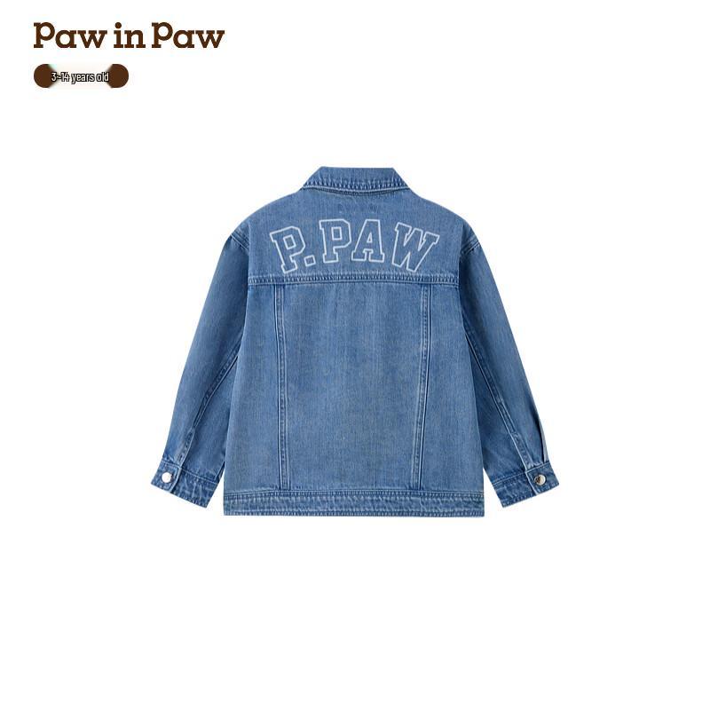 PawinPaw Kids  Cartoon Bear Loose Fit Denim Jacket 160