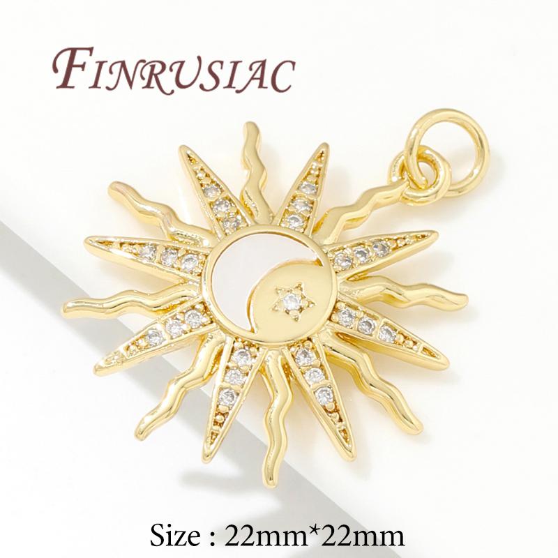 18K Vergoldete Sonne/Sterne Anhänger Charms Für Schmuck, DIY Ohrringe Herstellung Zubehör, Anhänger Halsketten Zubehör