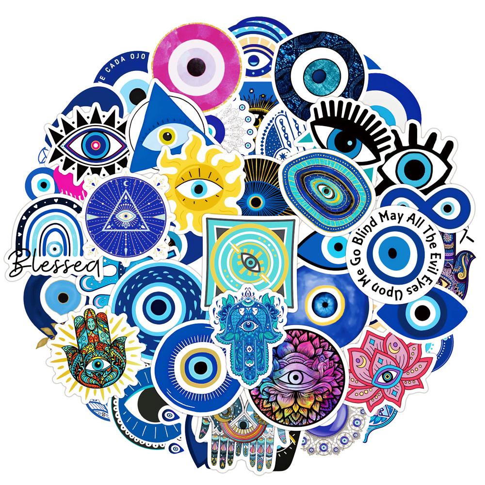 10/30/50pcs Evil Eye Cartoon Stickers Cool Turkish Graffiti Decals DIY Notebook Stationery Luggage Waterproof Aesthetic Sticker