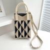 Sommer Damen Niedliche Mini-Tasche Vielseitige Mode Handytasche Cartoon Gestrickte Handtasche Umhängetasche Umhängetasche