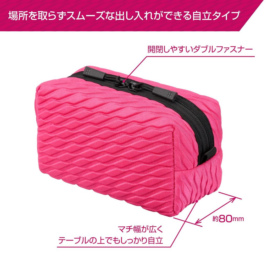 HAKUBA Inner Case Plus Shell Embossed Multi Pouch AZ Wave Pink Ideal for organizing PC travel and AMZSEBMPWPK 4977187001419 - peripherals, items,