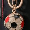 Keychain Pendant Rhinestones Inlaid Football Design Key Chain with Enamel Finish Lobster Clasp Backpacks Accessory