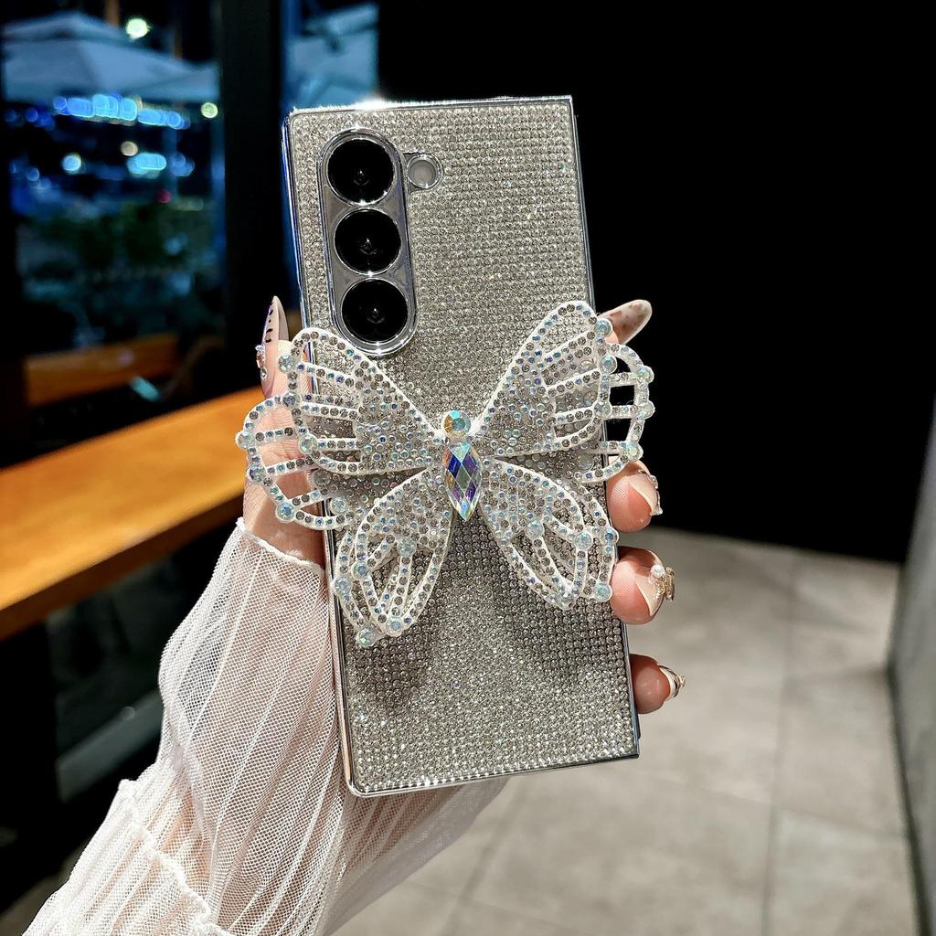 Luxury Crystal Diamond Bowknot Case for Samsung Z Fold7/Z Flip7 Foldable Phones