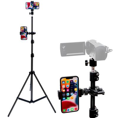 Lapset [Compatible with Smartphones and Two Cameras] Tripod, Long Smartphone Stand, Video Camera, Lightweight and Compact, 160cm