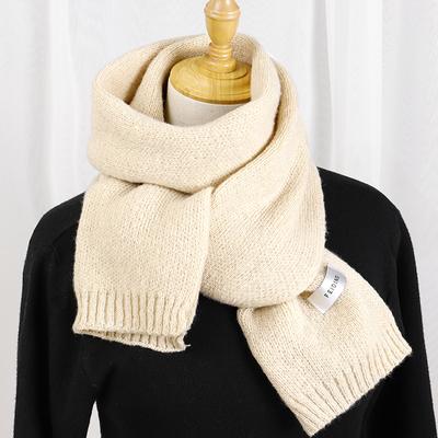 Women'S Solid Color Wool Knitted Warm And Thickened Versatile Decorative Scarf Neck Gaiter Suitable For Winter Matching Casual