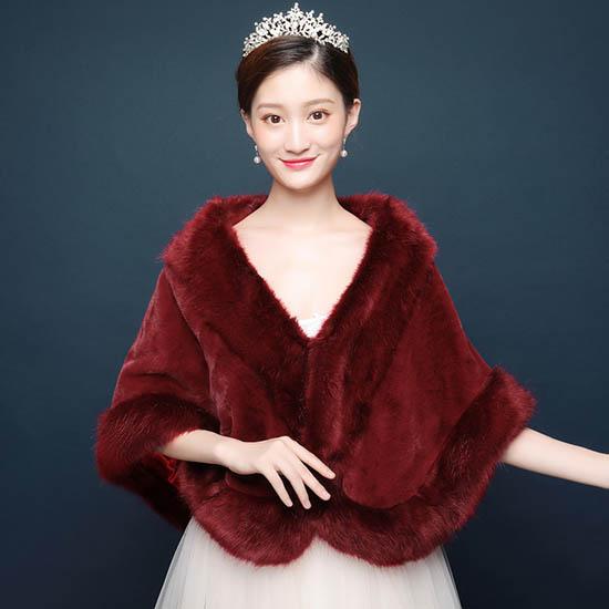 

Свадебное вечернее платье с запахом из искусственного меха, болеро, накидка, свадебные куртки