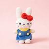 10cm Cute Miffy Bunny Plush Keychain - Red Bow Soft Rabbit Bag Charm for Girls, Cute Purse & Car Key Birthday Pendant Gift
