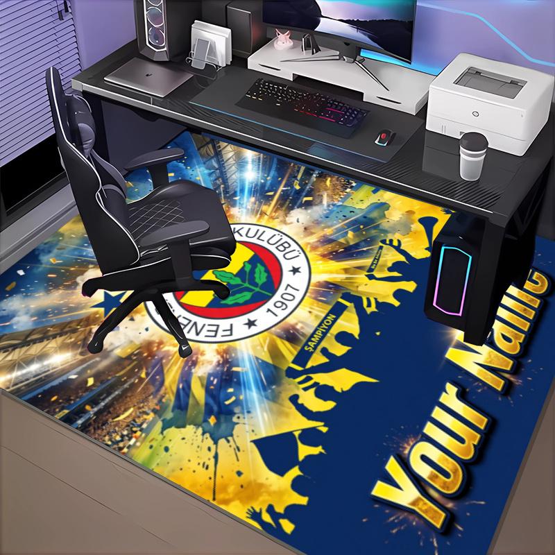 Custom Name Fenerbahçe Spor Kulübü Rug Office Rug, Indoor Rug, Chair Rug, Living Rooms, Doormat Game Rug Home Decor Birthday Christmas Gifts