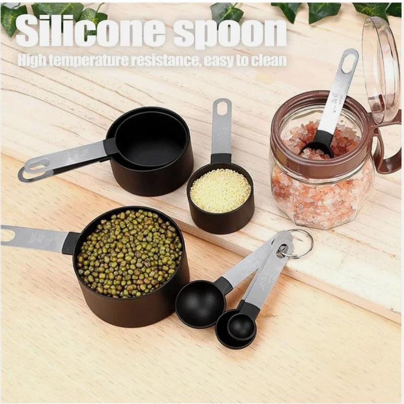 8-Piece Measuring Cup and Spoon Set Stainless Steel Handles Kitchen Baking Tools & Accessories Weighing Gadgets