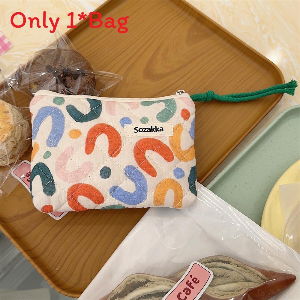 Cute Floral Cotton Wallet With Zip Pouch For Daily Use And Travel Storage For Girls