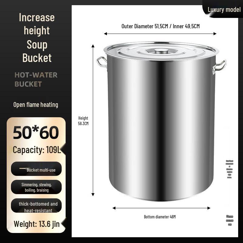 JPHZNB Stainless Steel Tall Soup/Water Pot with Lid