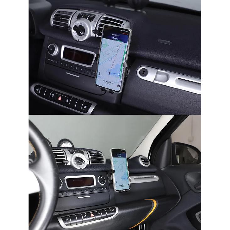 For Mercedes Benz Smart 451 Fortwo Forfour 2011-2015 ABS Black Car Phone Holder GPS Navigation Bracket Interior Accessories