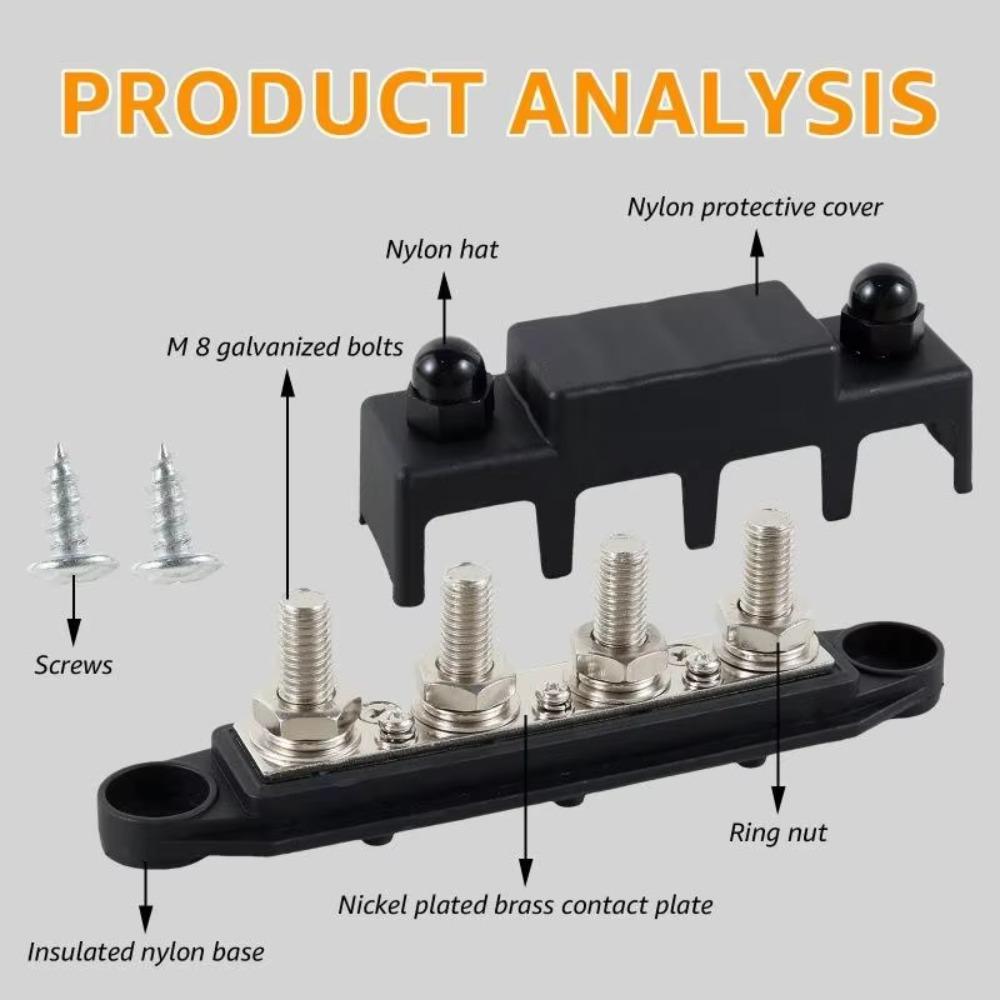M8 M10 Stehbolzen Sammelschienenklemme 250A Batterie-Verteilerblock Stromverteilerblock Boot Auto Wohnmobil