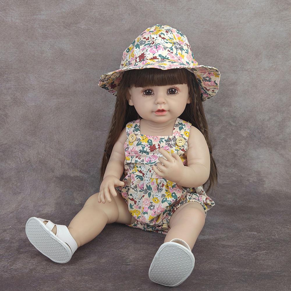 55cm Full Vinyl Baby Doll - Children's Day Gift, Reborn Companion & Bath Toy.