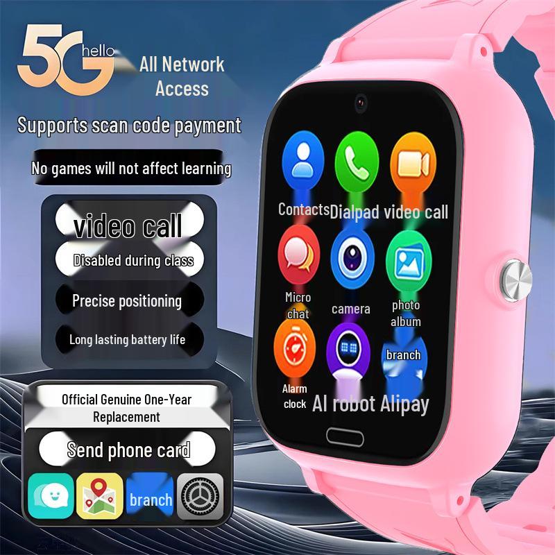 5G Waterproof Kids Smartwatch with Video, Alipay, GPS, and Long Battery Life