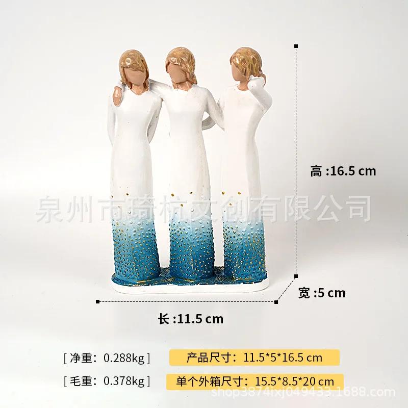Three Sisters Ornaments Tabletop Ornaments Gifts Resin Crafts Decorations Holiday Commemorative Gifts Art Decorations New