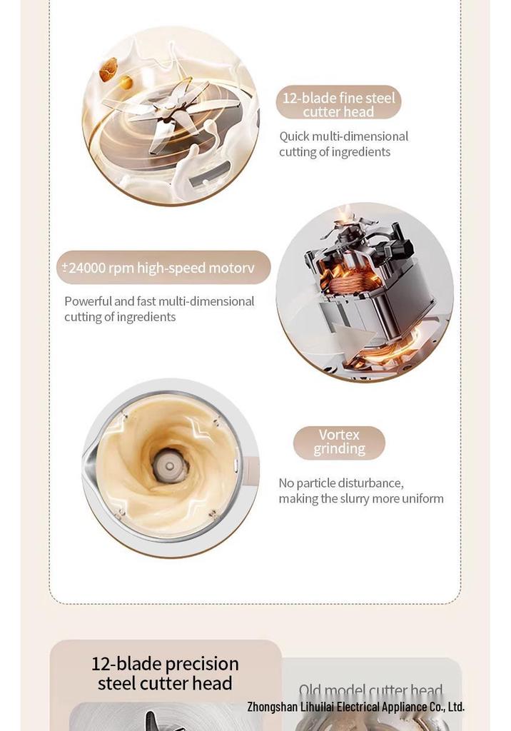 110V-220V Mini Filter-Free Soy Milk Maker, Fully Automatic Wall-Breaking Household Machine for 3-4 People