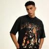 Heavy Weight Cotton Short-Sleeved T-Shirt High-Quality Digital Direct Injection Printing Half-Sleeved Washed Vintage T-Shirt