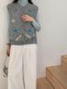 3D Embroidered Floral Knit Vest for Women - New Sweet Cardigan Design for Autumn/Winter 2025
