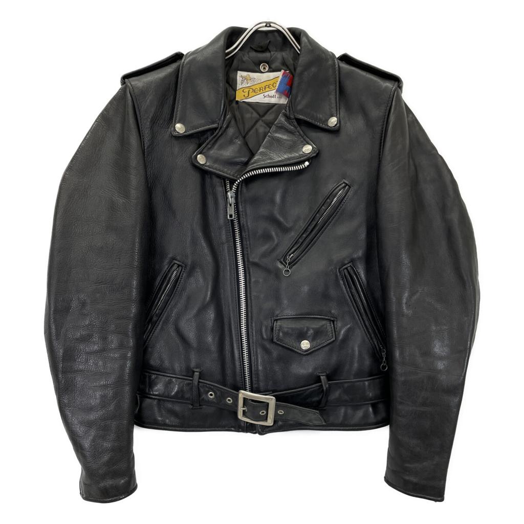 SCHOTT Made in USA 80-90's Motorcycle Tag Late 118 Black Cowhide Double Rider Jacket Jacket 36 blackUsed