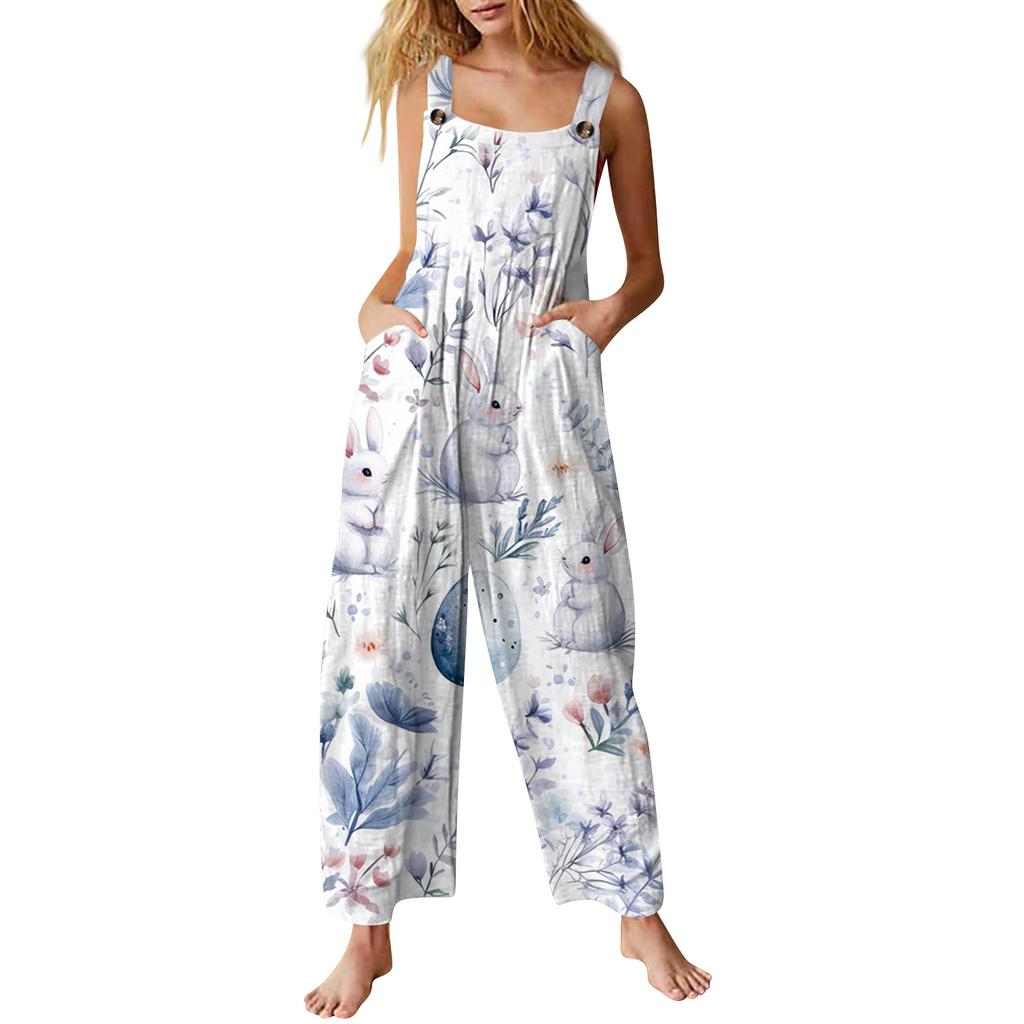 Women's Jumpsuit Printed Casual Loose Jumpsuit