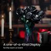 Black Rose Flower Bouquet Building Set, Black Rose Botanical Collection Blocks Kit Compatible for Adults Women, Artificial Flowers Gothic Decor for
