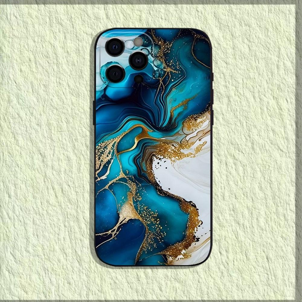 

Marble Art Fashion Pattern Phone Case For iPhone 16,15,14,13,12,11,Pro,X,XS,Max,XR,Plus,Mini Soft Black Cover iPhone13mini