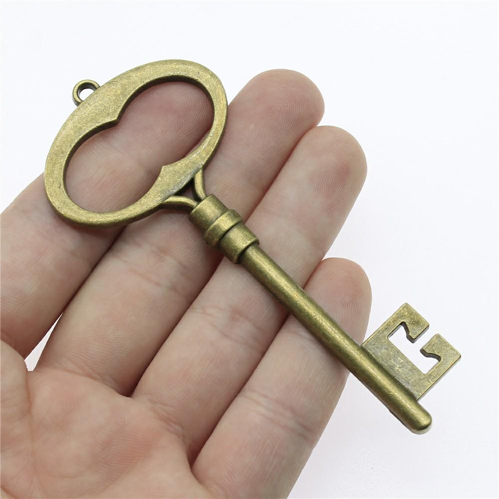 2pcs Big Key Pendant Charms Antique Bronze Color Key Charms Jewelry DIY Vintage Key Charms For Bracelet Making