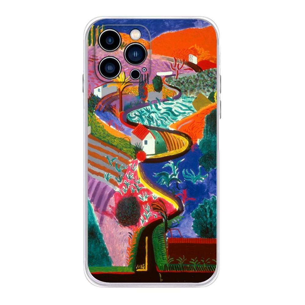 D-David Hockney Paintings Phone Case For iPhone 16,Pro,15,ProMax,14,Plus,13,12,11,Pro,16,E IPhone Air,17,Drop Protection Cover