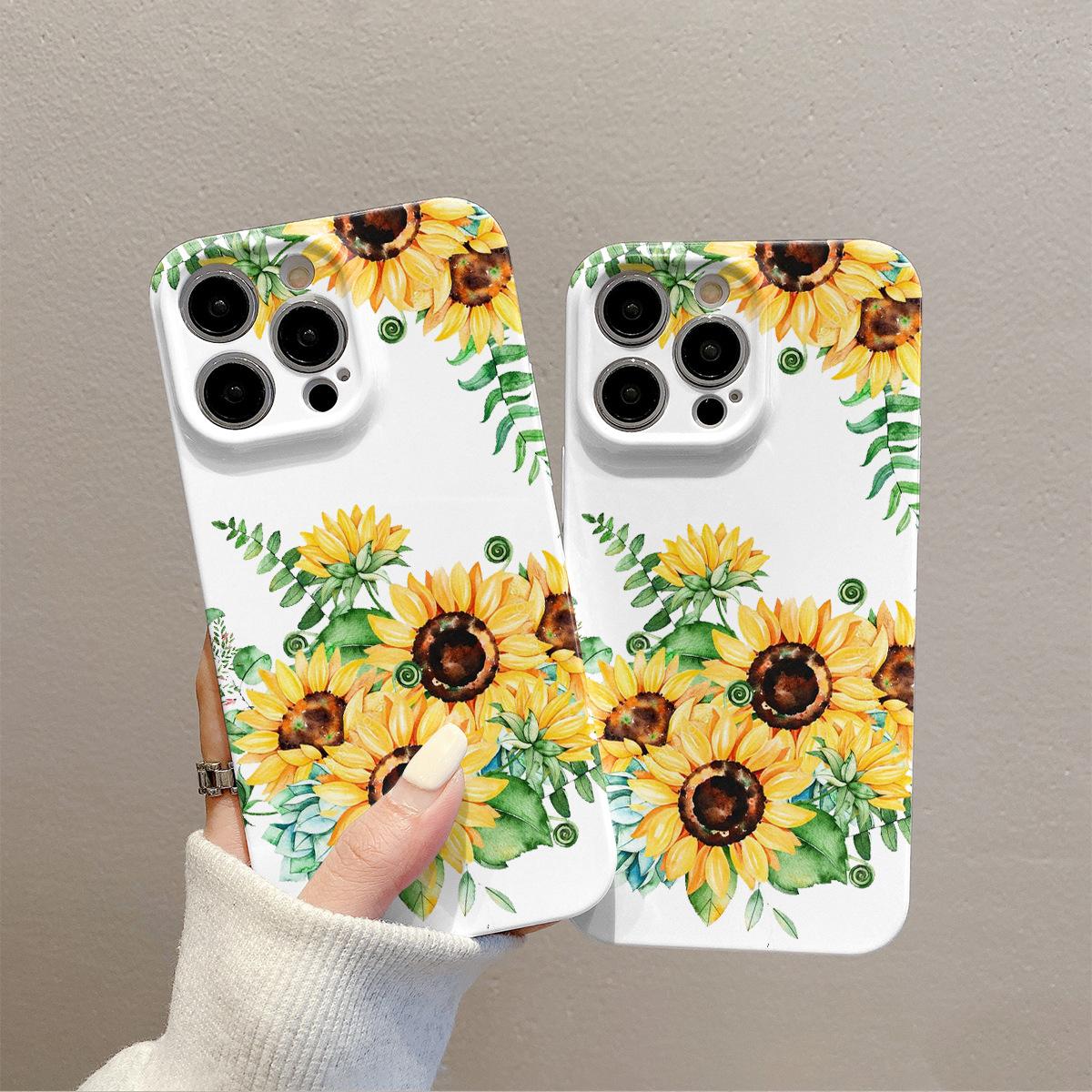 

Simple Sunflower for IPhone15 for Apple 11 Mobile Phone Protective Case Full Coverage 14promax for Apple Phone Case 11 6.1