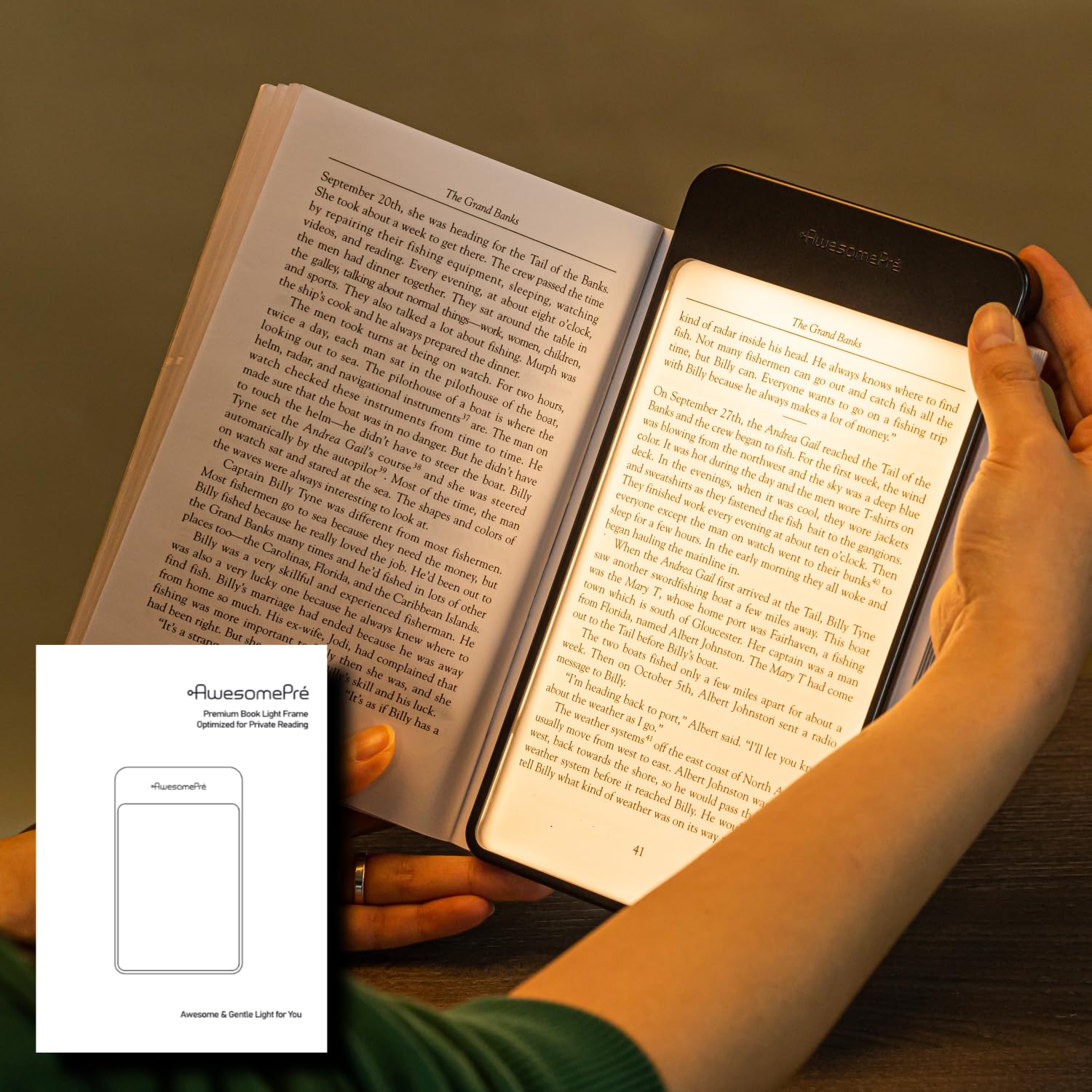 

AwesomePré PLUS Book Light, LED Reading Light, USB Rechargeable, Warm or Cool Tone, Cordless, Portable, Book Light (Warm LED)