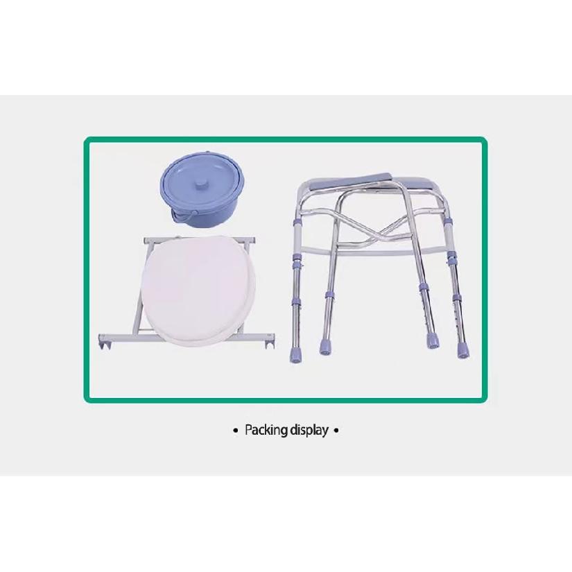 Folding Bedside Commode Chair Toilet  for  Adult Elderly Height Adjustable Toilet Stool for Pregnant Women And Disabled Bathroom Portable Toilet Bowl