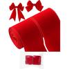 2 Rolls 2.5 Inch 10 Yards Christmas Velvet Ribbon Single Face Christmas Plain Velvet Ribbon for Gift Wrapping Crafts Xmas Wreath Tree Decor(Red)