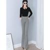 Micro Flare Pants Plaid High Waist Drape Pattern Full Print Trousers Spring New Thin Casual Houndstooth Women Pants Chic Vintage