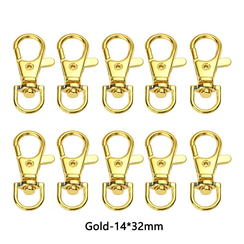 10Pcs/Lot 23/32/36/38mm Lobster Clasp Hooks Keychain 6 Colors DIY Jewelry Making Finding for Necklace Bracelet Chain Supplies