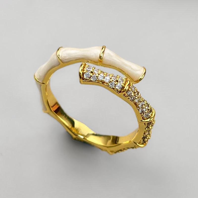 Ankara Red Oil Drop Open Ring, New Chinese-style High-rise Bamboo Ring, New Adjustable Female Index Finger Ring