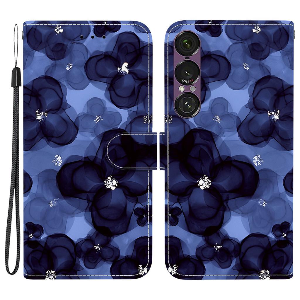 For Sony Xperia 1 VII Wallet Case Pattern Printing Leather Stand Phone Cover with Strap