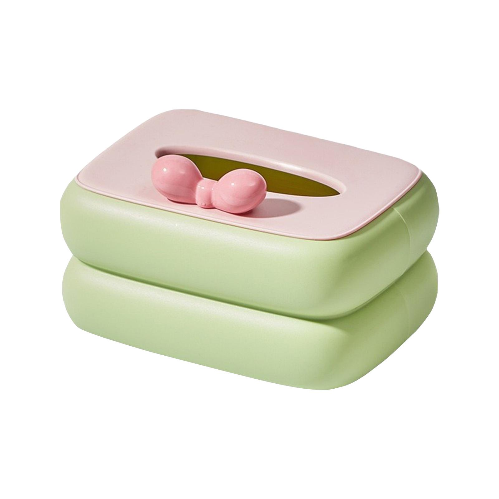 

Candy Color Tissue Box Cover Modern Decorative Facial Tissue Box Holder for Bathroom Vanity Countertops зелёный