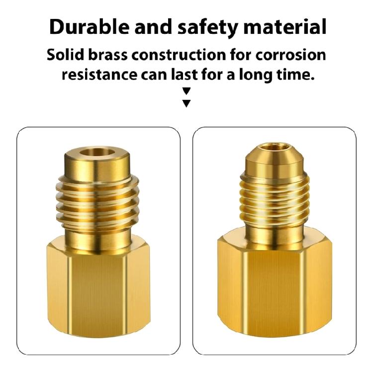 ACME R134A Mosiężny Złącznik Rur Adapter 1/4" Męski Na 1/2" Żeński Z Zaworem