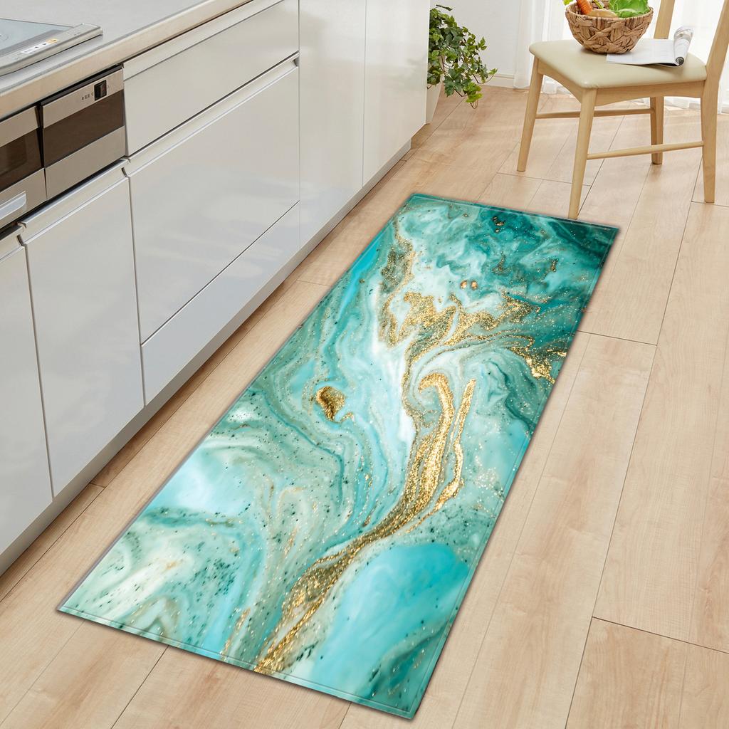 Marble Carpet Long Floor Mat Stone Pattern Theme Doormat