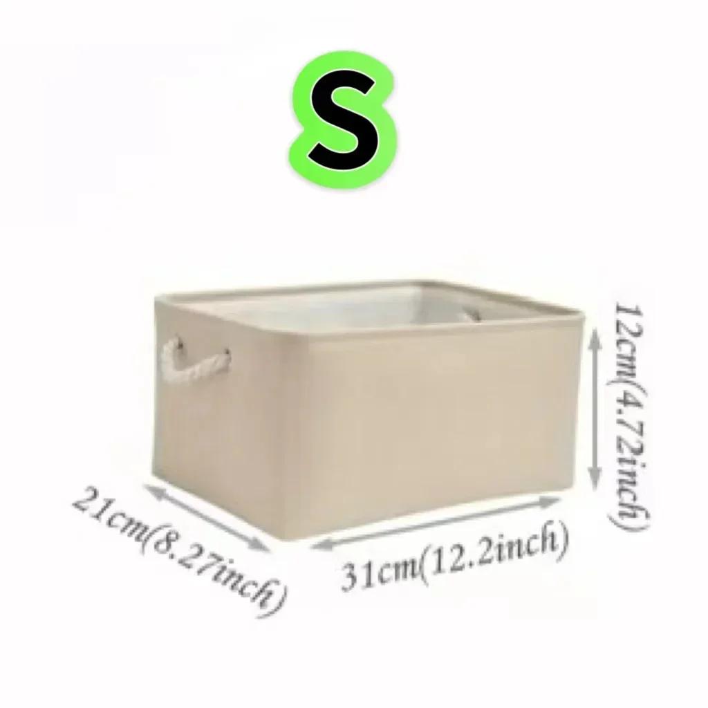 Foldable Storage Bins with Sturdy Cotton Handles Fabric Sundries Storage Basket for Home/Children's Toys/Wardrobe/Storage Basket