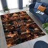 3D Lovely Beauty and The Beast Cartoon Rug for Bedroom Living Room Sofa Home Doormat Decor, Large Kids Play Non-slip Floor Mat