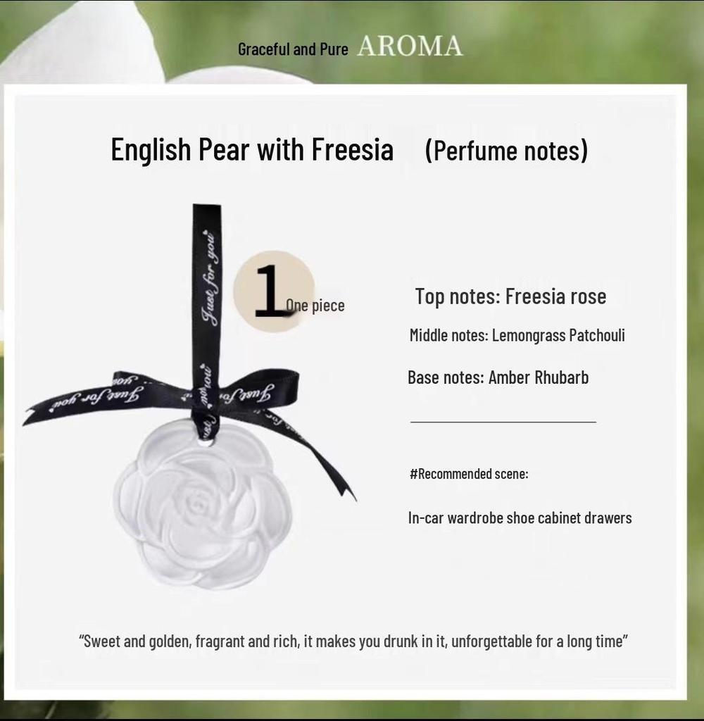 Camellia Gypsum Aroma Diffuser: Hanging Ornament for Wardrobe & Car Fragrance